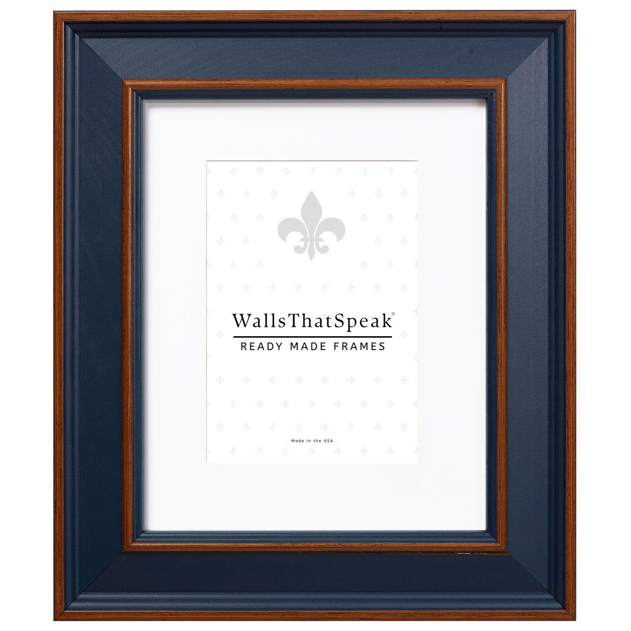 Country Estate 2", Blue Hardwood Matted Picture Frame by wallsthatspeak